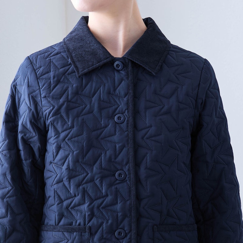 襟と前立てはコーデュロイ切替えデザイン