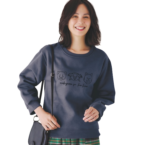 フロッキープリント裏起毛スウェット