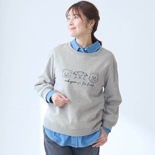 フロッキープリント裏起毛スウェット