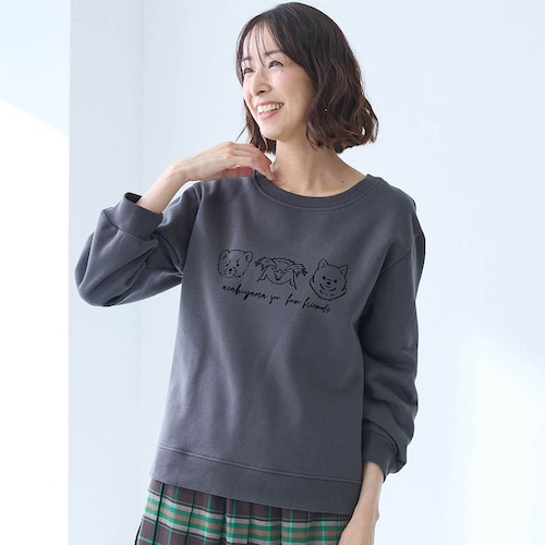 フロッキープリント裏起毛スウェット