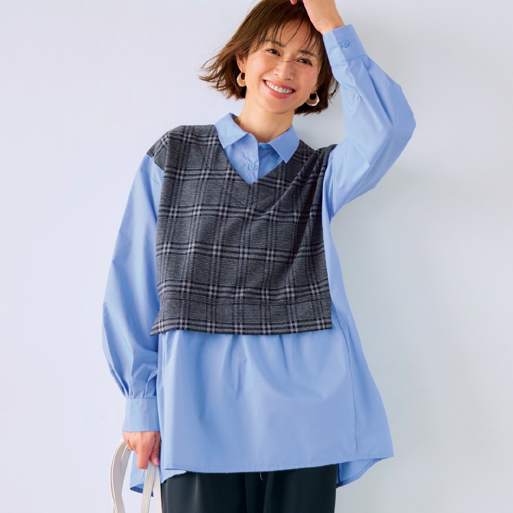 【スタイルノート/StyleNote】フェイクレイヤードトップス