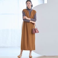 モデル身長168cm／M　※写真は撮影用のため身丈+6.5cmになります。