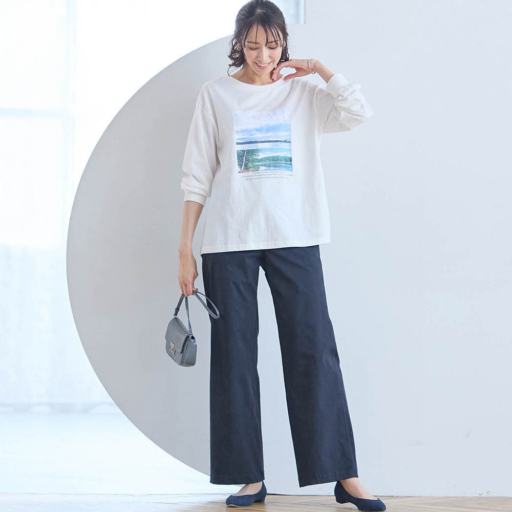 モデル身長169cm／M　※写真は撮影用のため股下+6cmになります。