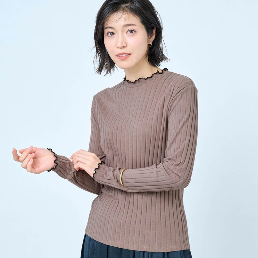 【スタイルノート/StyleNote】重ね着に便利な綿混リブカットソー