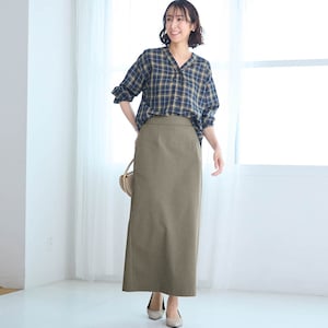 モデル身長169cm／M　※写真は撮影用のため総丈+6cmになります。
