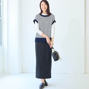 モデル身長173cm／M　※写真は撮影用のため総丈+6cmになります。