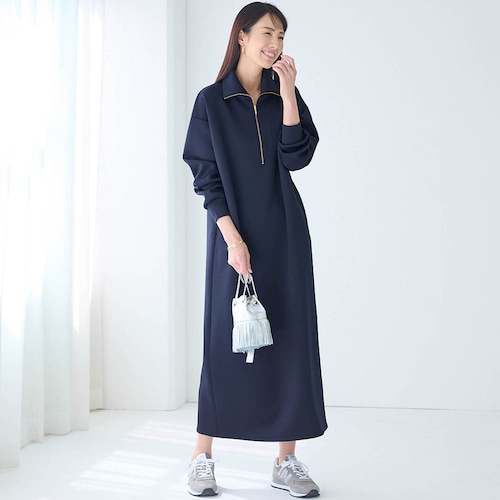 ハーフジップワンピース