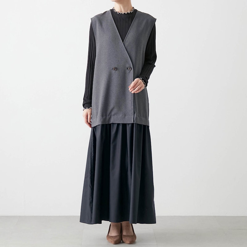 モデル身長168cm／M　※写真は撮影用のため身丈+8cmになります。