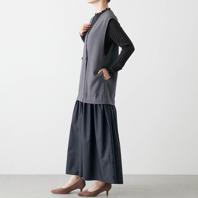 モデル身長168cm／M　※写真は撮影用のため身丈+8cmになります。