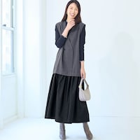 モデル身長173cm／M　※写真は撮影用のため身丈+8cmになります。