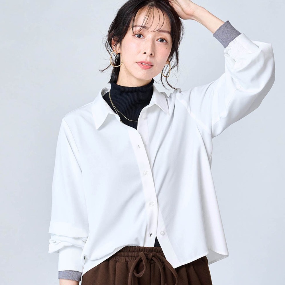シワになりにくいクロップドシャツ(スタイルノート/StyleNote)