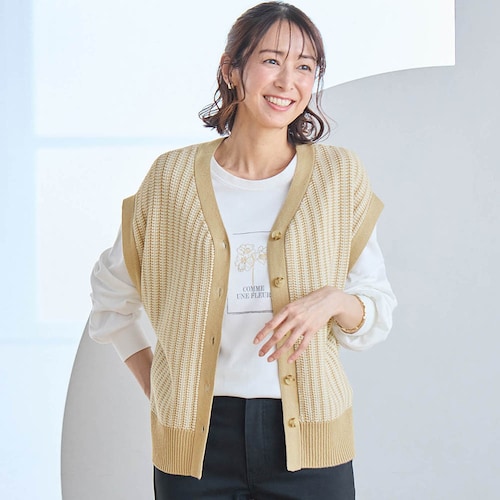 【12月9日セール追加】 前後2WAY編地変化ベスト