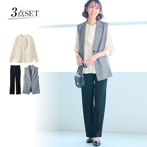 【スタイルノート/StyleNote】【2月19日再値下げ】 チューズデーワークコーデ(オフィスジレ+2WAYブラウス+週3パンツ) 【TV newsおかえり で着用されました】