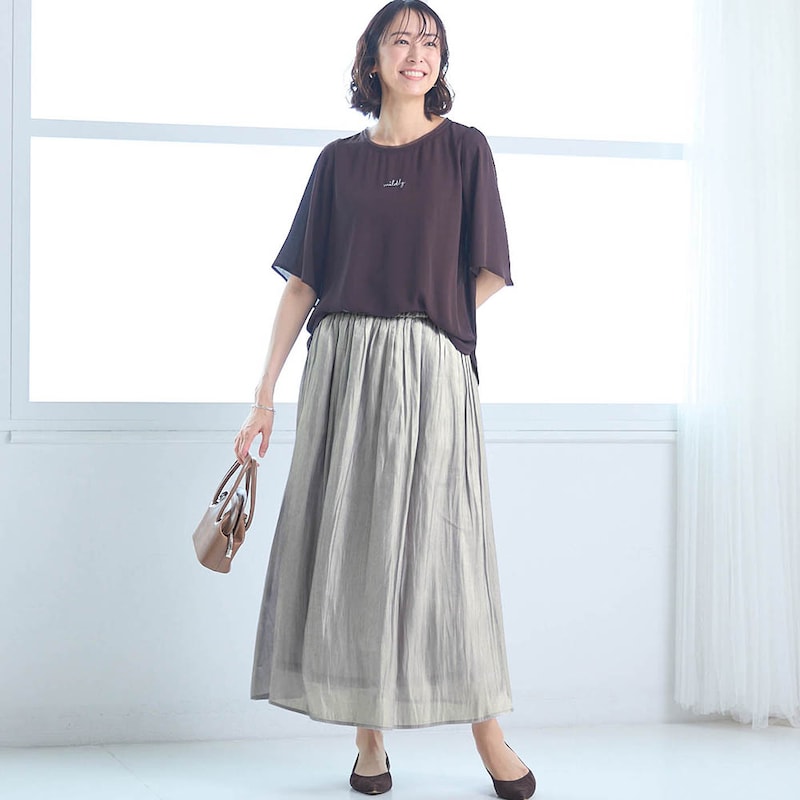 モデル身長169cm／M・総丈85cm　※写真は撮影用のため総丈+6cmになります。