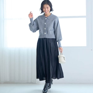 モデル身長168cm／M・総丈85cm　※写真は撮影用のため総丈+6cmになります。