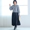 モデル身長168cm／M・総丈85cm　※写真は撮影用のため総丈+6cmになります。