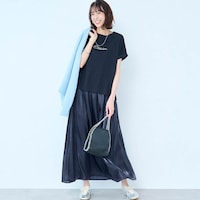モデル身長169cm／M・総丈85cm　※写真は撮影用のため総丈+6cmになります。