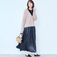 モデル身長169cm／M・総丈85cm　※写真は撮影用のため総丈+6cmになります。