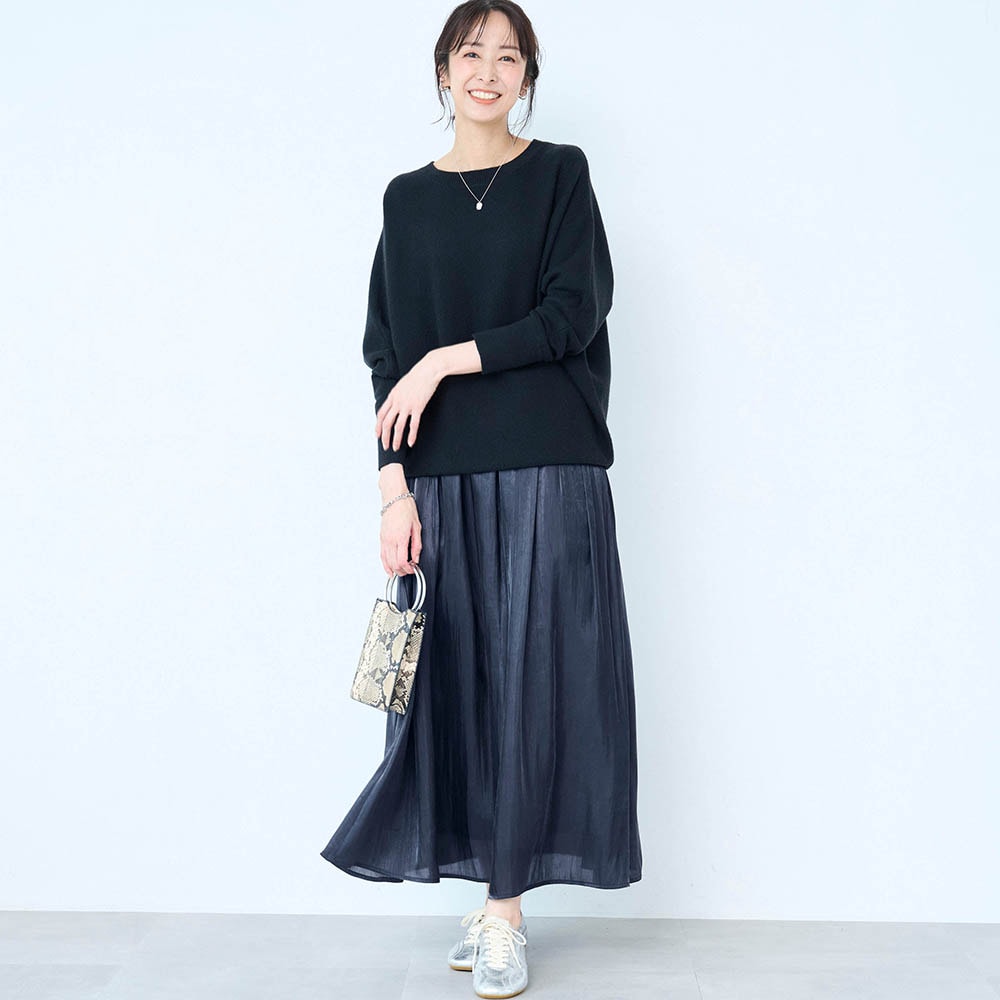 モデル身長169cm／M・総丈85cm　※写真は撮影用のため総丈+6cmになります。