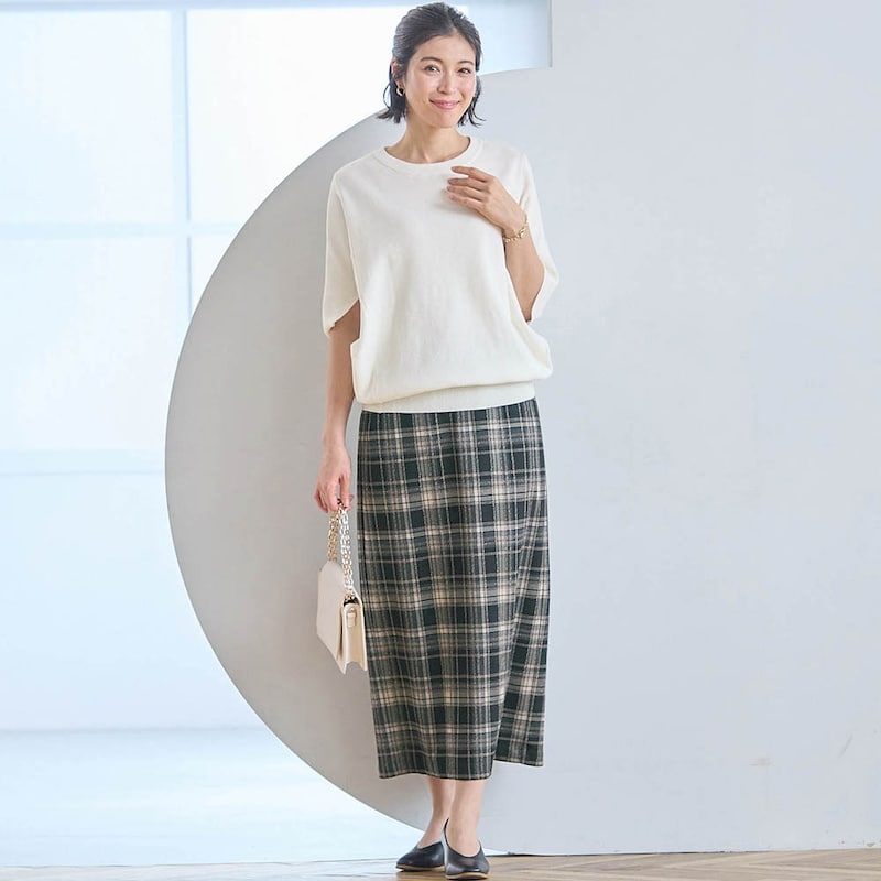 オフホワイト×チェック