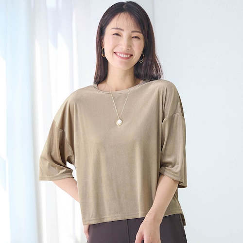 オトナスリーブシアーベロアＴシャツ