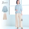 【スタイルノート/StyleNote】マンデーワークコーデ(ラメストライプシャツ+タックワイドパンツ)