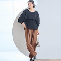 モデル身長168cm／M　※写真は撮影用のため股下+6cmになります。