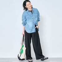 モデル身長168cm／M ※写真は撮影用のため股下+6cmになります。ブラック着用