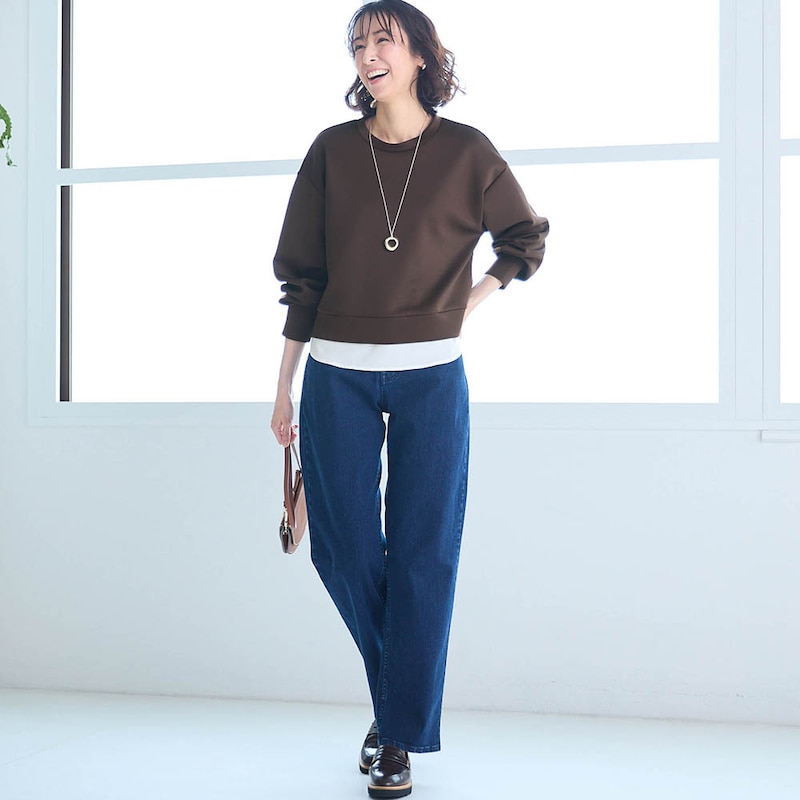 モデル身長169cm／M　※トップスのみ着用