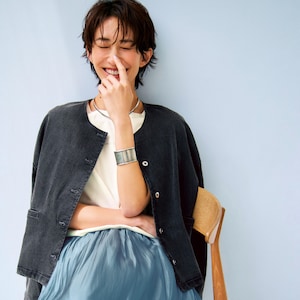 【スタイルノート/StyleNote】薄軽デニムショート丈羽織り