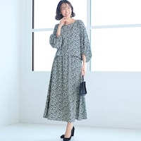 モデル身長169cm／M　※写真は撮影用のため総丈+6cmになります。