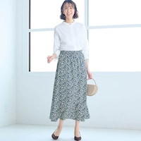 モデル身長169cm／M　※写真は撮影用のため総丈+6cmになります。