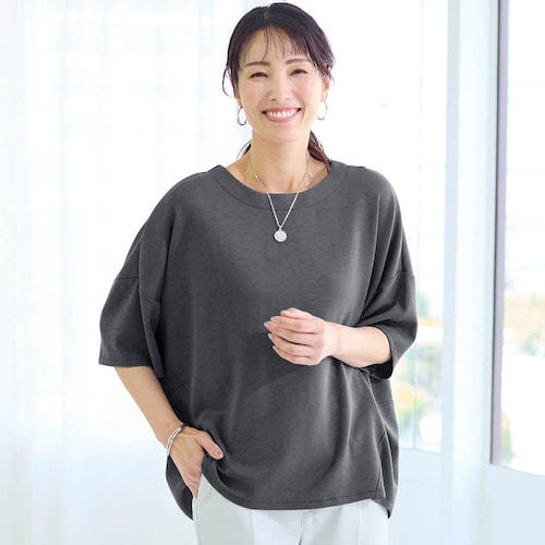 シルキーダンボール五分袖プルオーバー