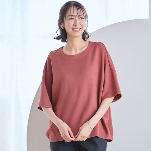 シルキーダンボール五分袖プルオーバー