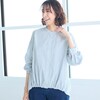 【スタイルノート/StyleNote】裾ドロスト使いラメストライプシャツ