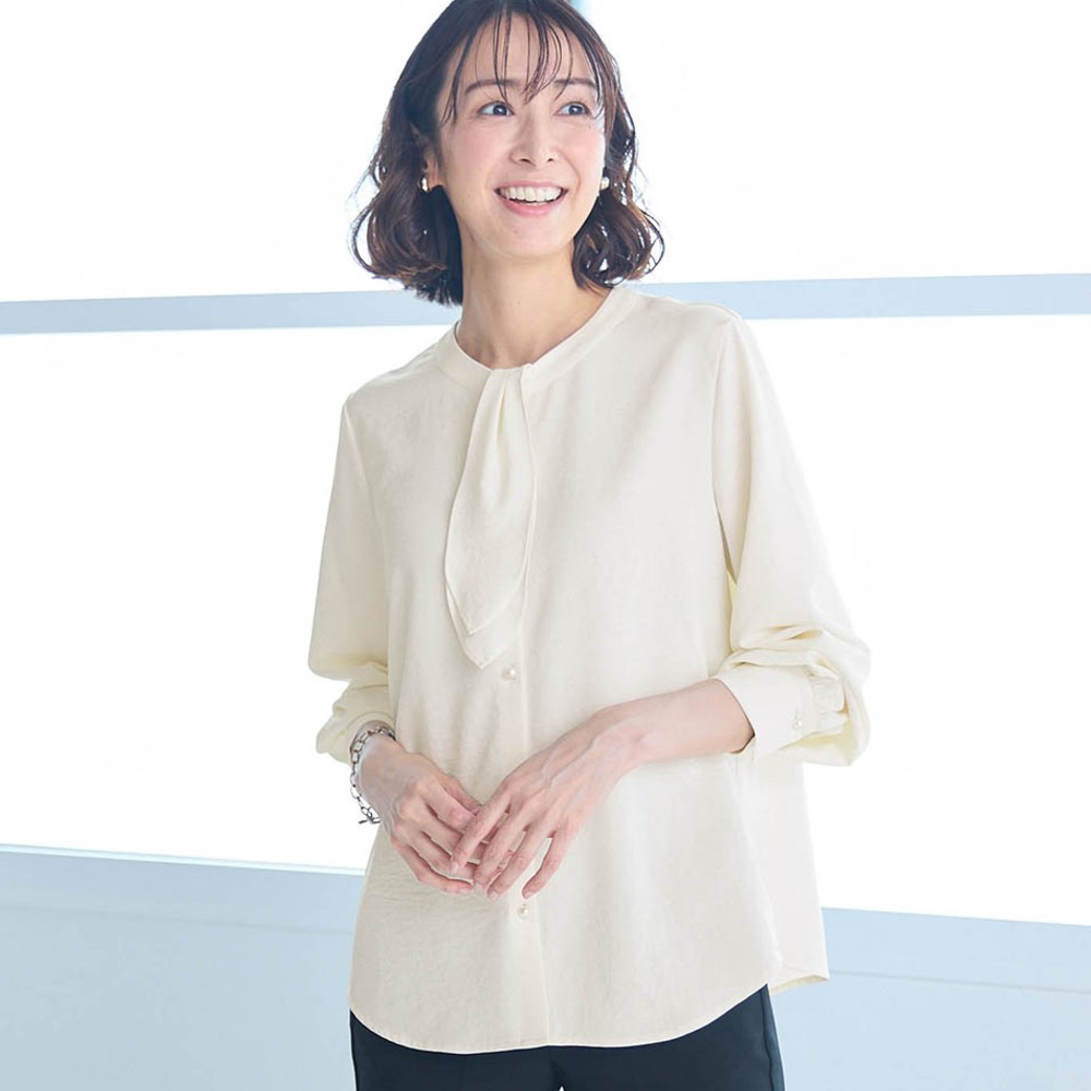 【スタイルノート/StyleNote】ボウタイ取り外し可能な2WAYブラウス 【TV newsおかえり で着用されました】