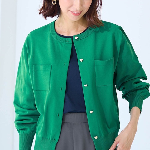 ニットカーデ＆5分袖カットソーアンサンブル