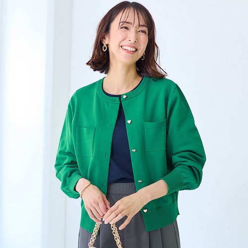 ニットカーデ＆5分袖カットソーアンサンブル