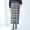 【スタイルノート/StyleNote】ストレッチ素材のIラインチェックスカート