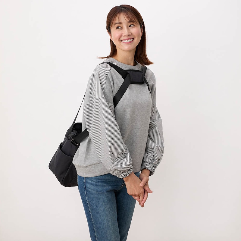【3WAY】リュック（パッド前側）／パッドがベルトを固定し肩からのずり落ちを防ぐ