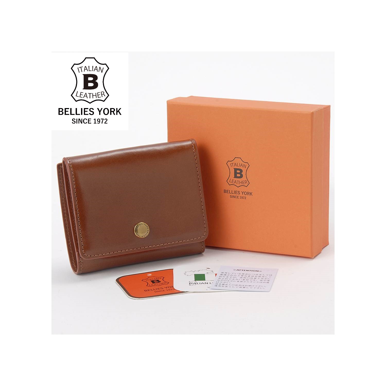 【ベリーズヨーク/BELLIES YORK】本革二つ折り財布(イタリアンレザー使用)
