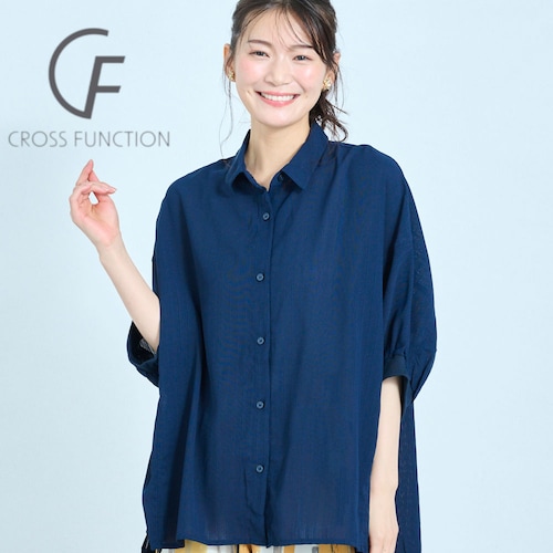 ゆったりシルエット袖リブシャツ