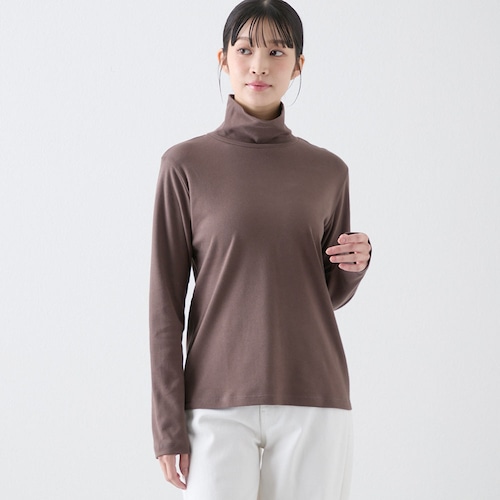 起毛スムースタートル長袖Tシャツ