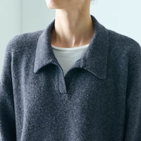 首元のおしゃれを楽しめる襟付きデザイン