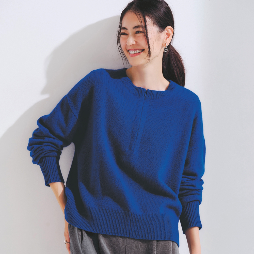 【スタイルノート/StyleNote】ウールカシミヤブレンドファスナー使いニット 【スタイルノート/StyleNote】ウールカシミヤブレンドファスナー使いニット