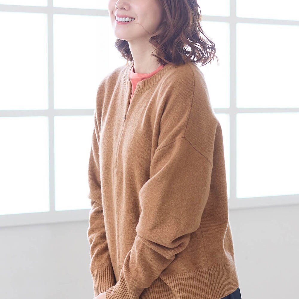 ウールカシミヤブレンドファスナー使いニット(スタイルノート