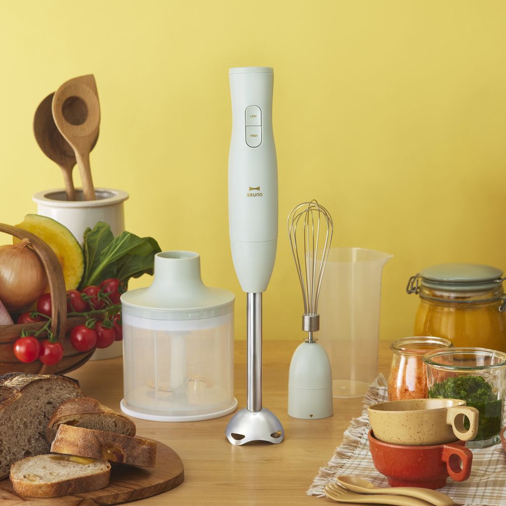 【ブルーノ/BRUNO】つぶす・混ぜる・刻む・砕く・泡立てる 1台5役のマルチスティックブレンダー2