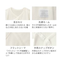 コンビ肌着とボディスーツ肌着共通の仕様です。