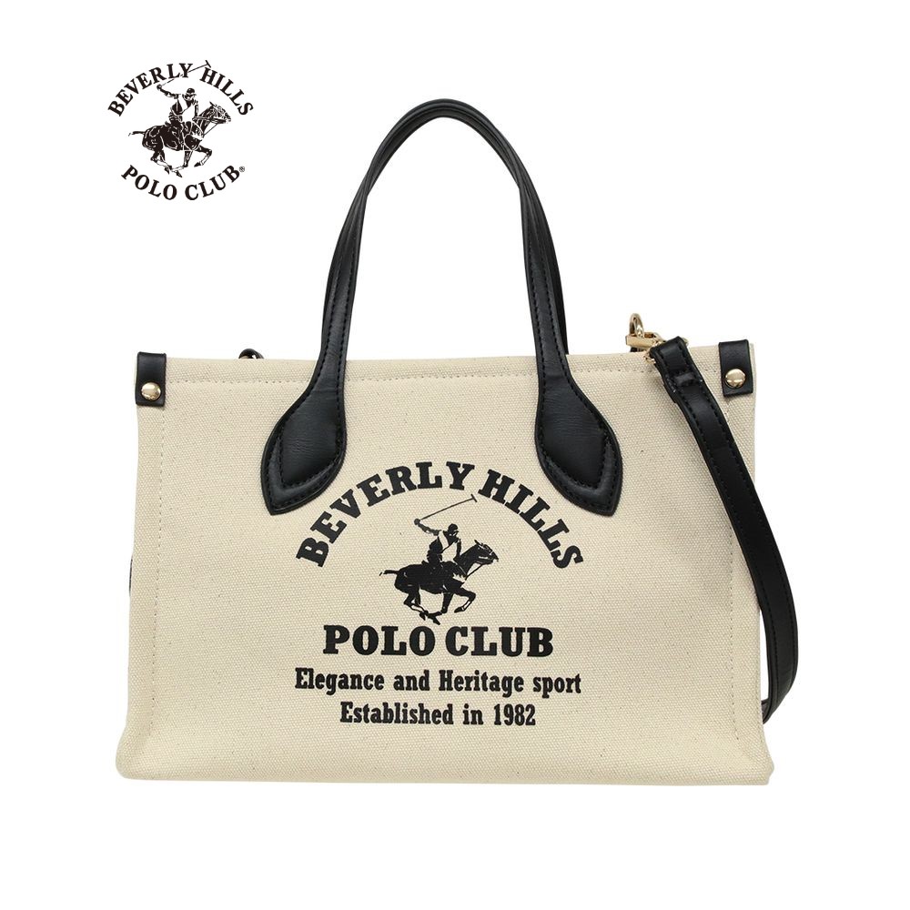 【ビバリーヒルズポロクラブ/BEVERLY HILLS POLO CLUB】プリントキャンバストートバッグ(2WAY)