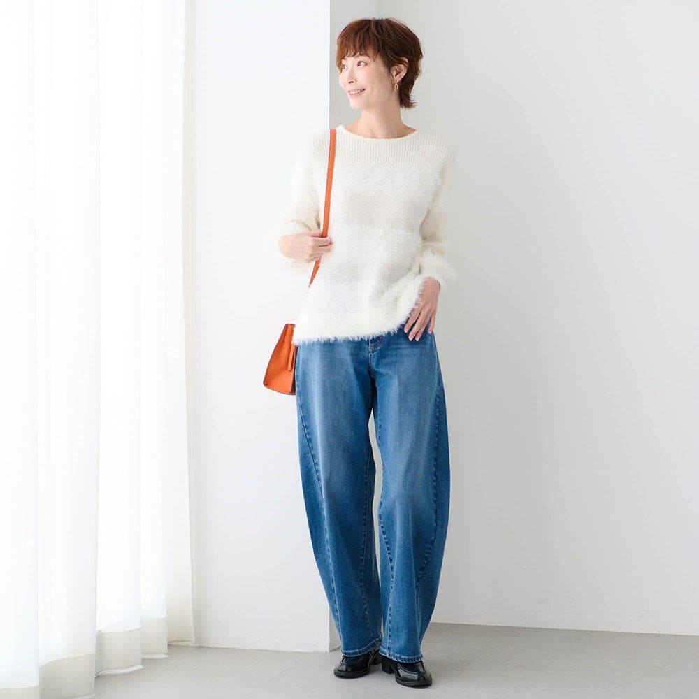 モデル身長170cm／64－91　※写真は撮影用のため総丈＋6cmになります。